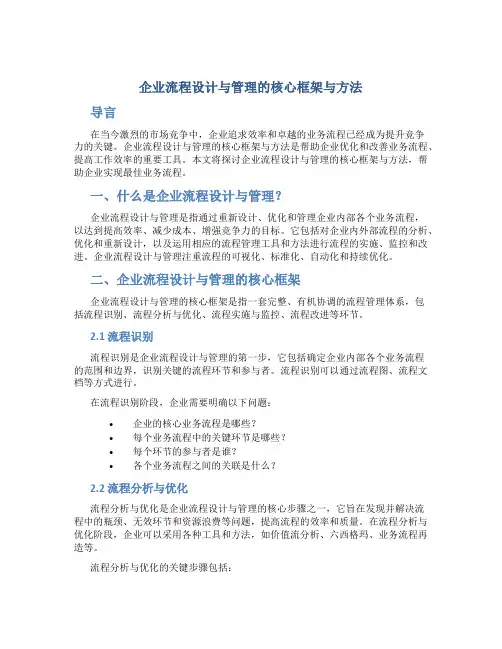 企业流程设计与管理的核心框架与方法