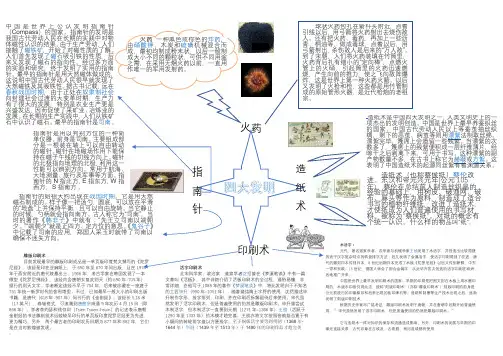 四大发明思维导图(可直接修改文字)