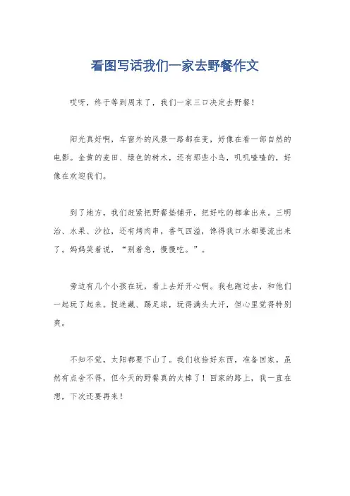 看图写话我们一家去野餐作文