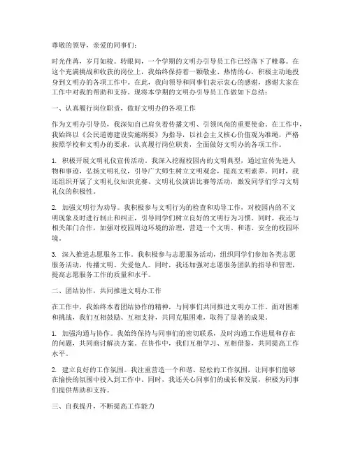 文明办引导员个人工作总结