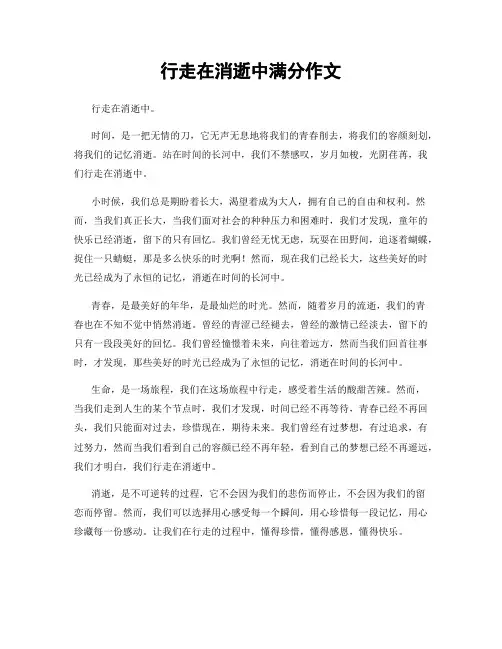 行走在消逝中满分作文