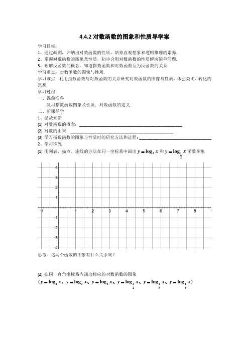 4.4.2对数函数的图象和性质导学案