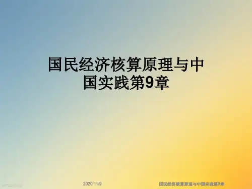 国民经济核算原理与中国实践第9章
