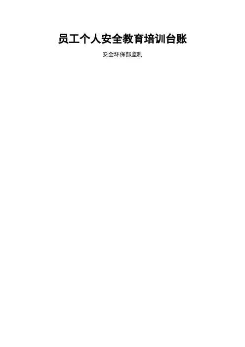 员工个人安全教育培训台账