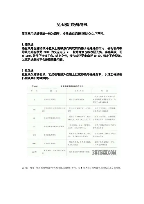 变压器用绝缘导线