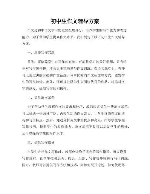 初中生作文辅导方案