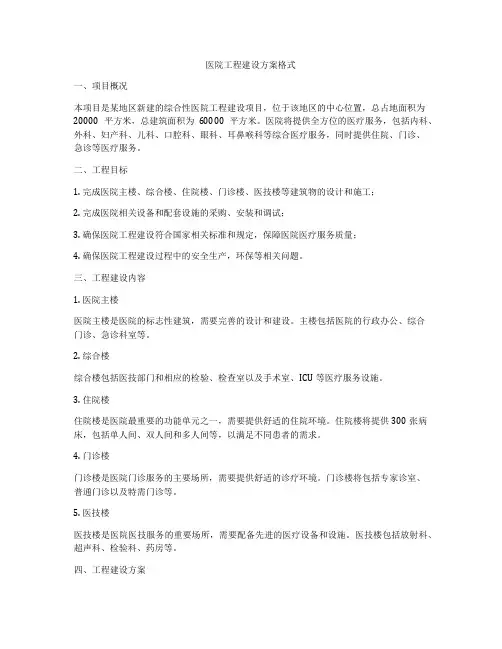 医院工程建设方案格式