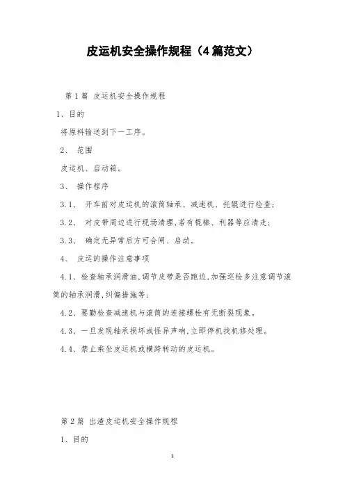 皮运机安全操作规程(4篇范文)