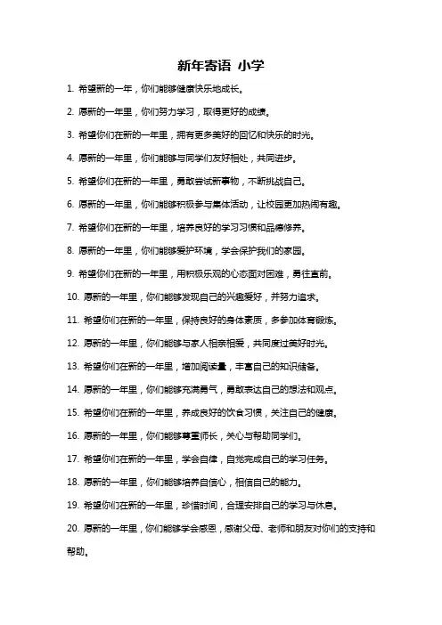新年寄语 小学