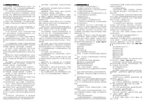 人力资源管理名词解释汇总