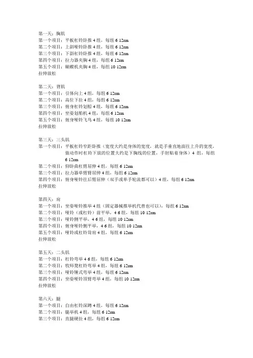 健身房新手计划