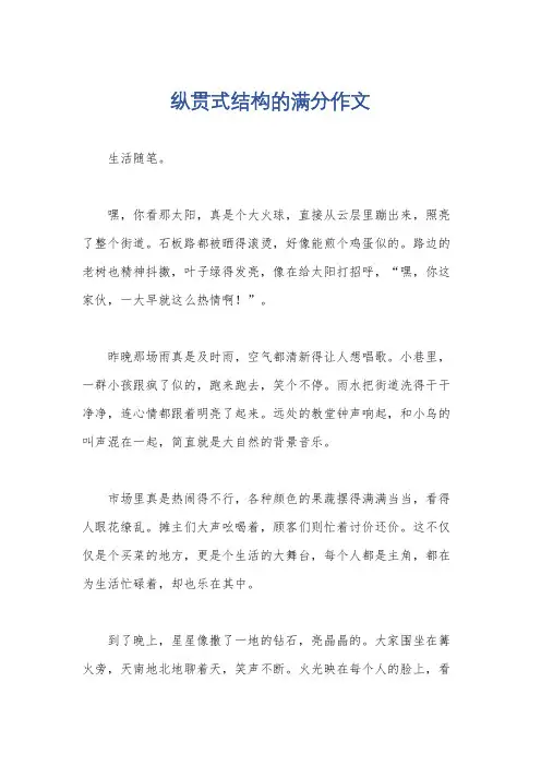 纵贯式结构的满分作文