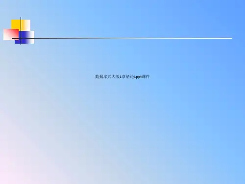 数据库武大版1章绪论1ppt课件