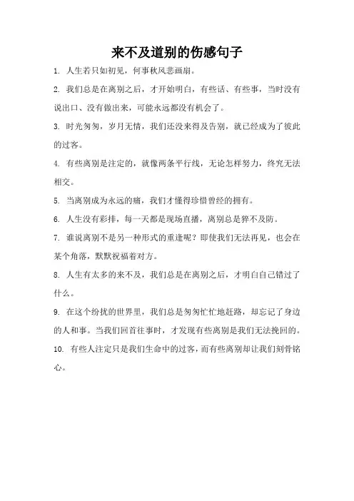 来不及道别的伤感句子