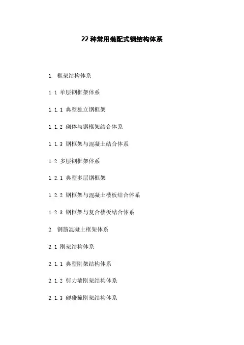 22种常用装配式钢结构体系