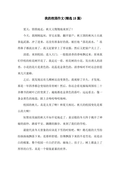 我的校园作文(精选15篇)精选