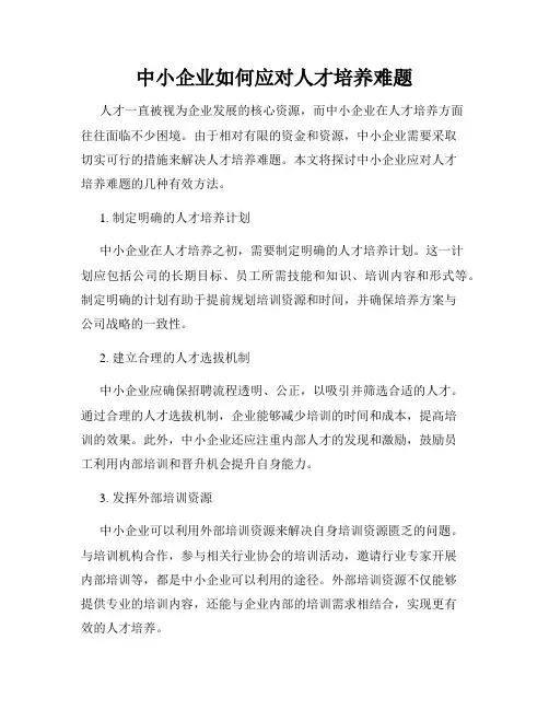 中小企业如何应对人才培养难题
