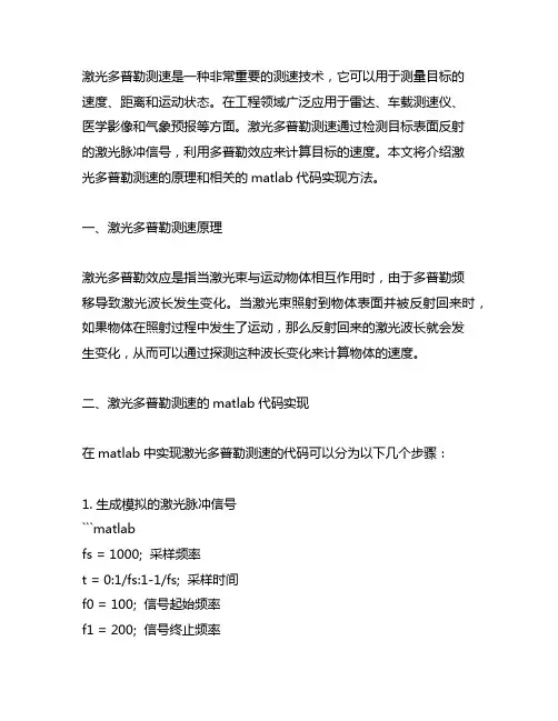 激光多普勒测速matlab代码