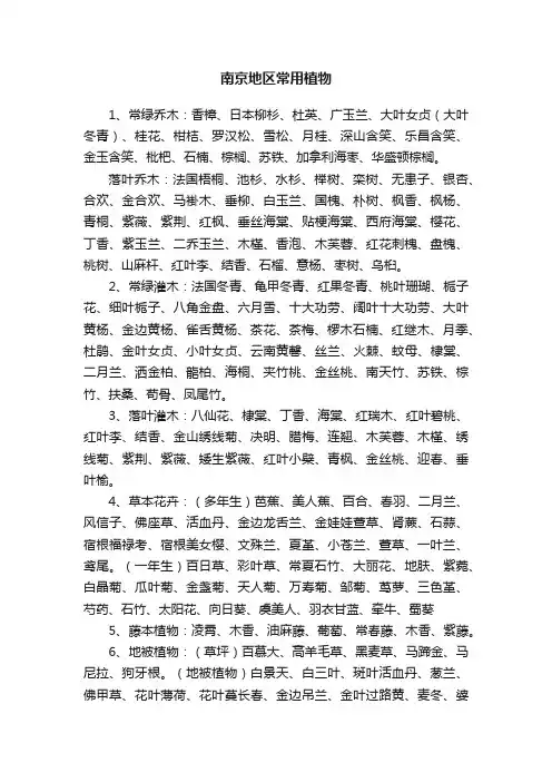 南京地区常用植物