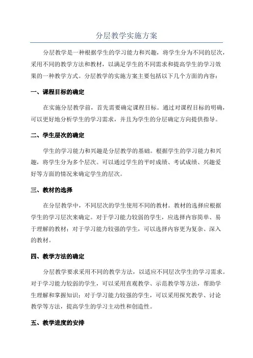 分层教学实施方案