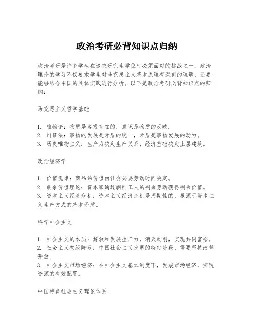政治考研必背知识点归纳