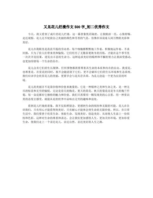 又见花儿烂漫作文500字_初二优秀作文