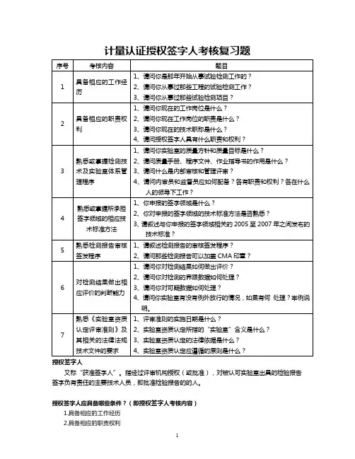(完整版)授权签字人考试题