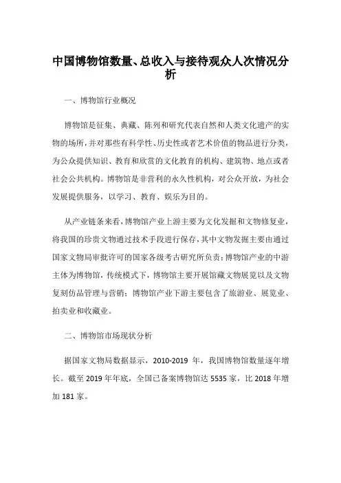 中国博物馆数量、总收入与接待观众人次情况分析