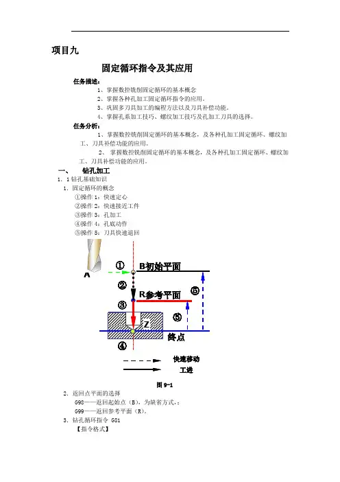 项目九固定循环指令及其应用