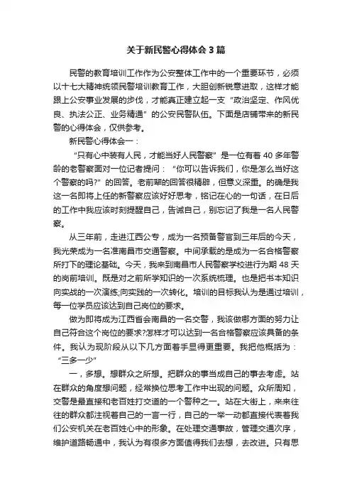 关于新民警心得体会3篇