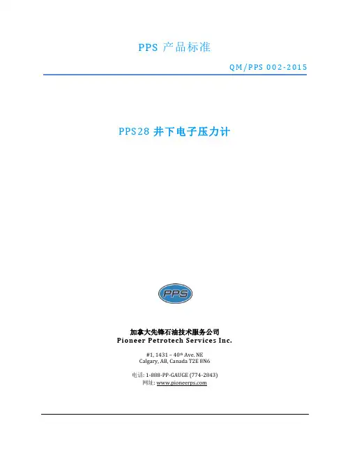 加拿大PPS28 电子式井下压力计 2015