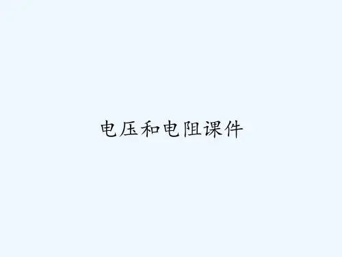 电压和电阻课件 PPT