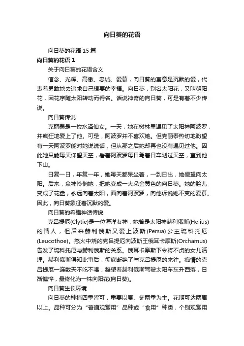 向日葵的花语