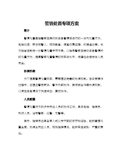 警情处置专项方案
