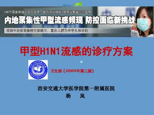 甲型H1N1流感的诊治方案PPT版ppt课件