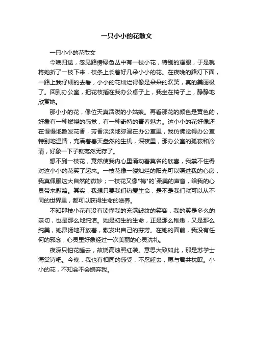 一只小小的花散文