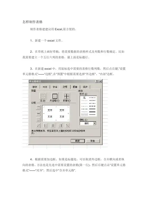 怎样制作表格