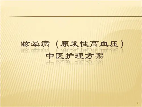 眩晕病中医护理方案PPT课件
