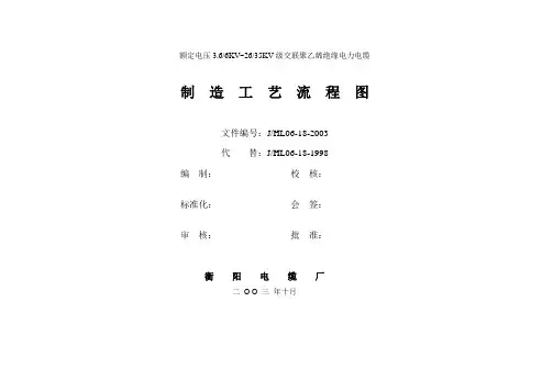 交联电力电缆产品制造工艺流程表