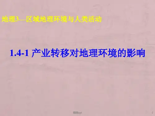 产业转移对地理环境的影响