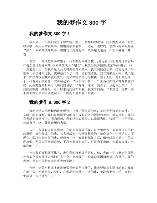 我的梦作文300字