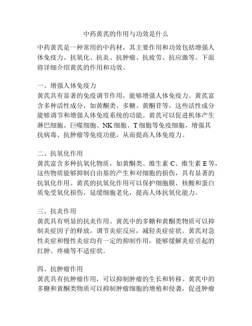 中药黄芪的作用与功效是什么