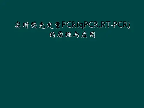 实时荧光定量PCR(qPCR,RT-PCR)的原理与应用
