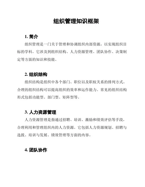 组织管理知识框架