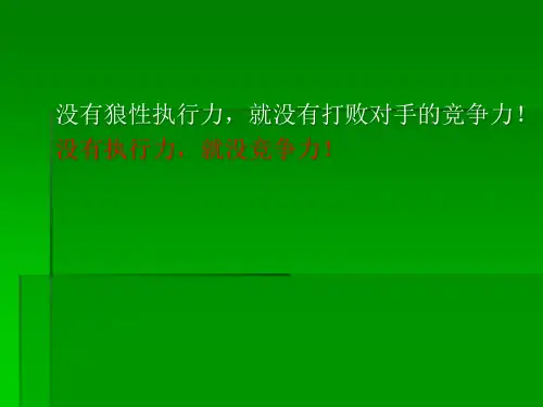 狼性执行力培训教材