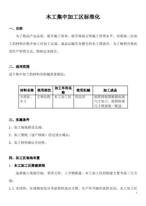 木工集中加工区标准化