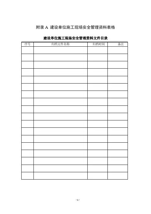 山东省建筑施工现场安全管理资料规程表格【范本模板】