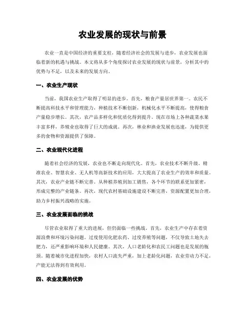 农业发展的现状与前景