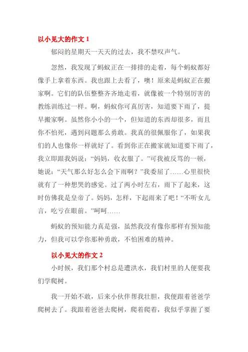 运用以小见大的方法写一篇记叙文300字