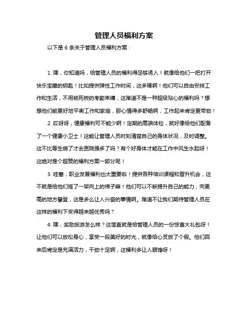 管理人员福利方案